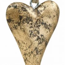 Holzherz Gold-Effekt, Valentinstag, Hochzeitsdeko 10×7cm