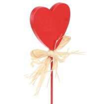 Artikel Holzherzen Deko 16er Set - Rot mit Marienkäfer - Herzstecker aus Holz