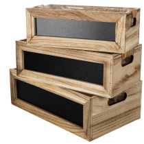 Artikel Kiste aus Holz mit Tafelfront und Folie 3er-Set 36cm, 32cm, 28cm