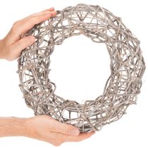 Artikel Holzkranz Dekokranz Ø30cm Weiß Natur Holz Metall