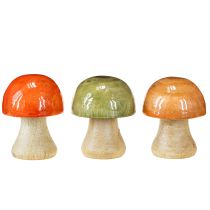 Artikel Holzpilze Herbstdeko in Rot, Grün und Orange – 9-teilig, 6,5 cm hoch