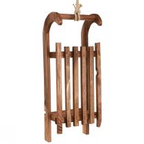 Artikel Winterliche Holzschlitten-Deko 49,5cm Braun – Charmante Tischdeko & Geschenkidee