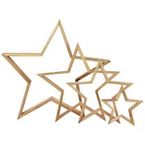 Holzsterne Holzdeko Holz Deko Sterne 16,5–46,5cm 4er-Set