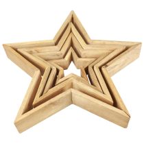 Holzsterne Holzdeko Holz Deko Sterne 16,5–46,5cm 4er-Set