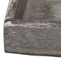 Artikel Dekotablett Holz quadratisch rustikal 15cm 4er-Set für vielseitige Tischdekoration