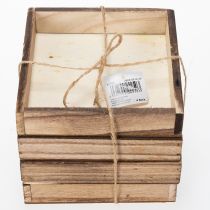Artikel Quadratische Holztabletts Natur 15x15 cm im 4er-Set für vielseitige Deko-Ideen
