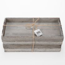 Artikel Holztablett rechteckig grau 30 x 15 cm – 4er-Set für Dekoration und Servieren