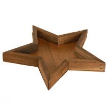 Artikel Holztablett Stern Deko Braun Ø38/29/22cm, 3er-Set – Vielseitig, platzsparend, ideal für Weihnachtsdekoration