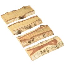 Artikel Holztablett Birke Deko mit Baumrinde 25×10×2cm 4er Set für Floristen