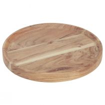 Artikel Holztablett rund aus Akazienholz, Serviertablett Natur, Schneidbrett, Ø25cm