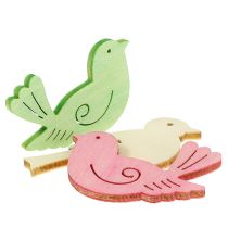 Holzvögel 4cm - 4,5cm Pastell sortiert 72St