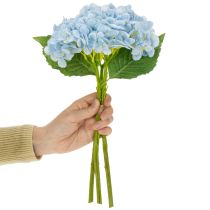 Artikel Kunstblume Hortensie Blau 34cm naturgetreu 3er Set für Dekoration