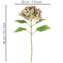 Artikel Künstliche Hortensie mit Stiel 46cm hellgrün-rosa