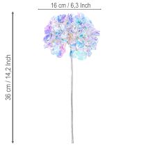 Artikel Künstlicher Blütenzweig Hortensie Kunststoff irisierende Farben 36cm 2St