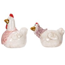 Artikel Keramik Osterfiguren Hühner im Set, 11 cm, liebevolle Frühlingsdeko für den Tisch