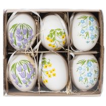 Artikel Ostereier 6cm mit Blütenmotiven 6er Set für natürliche Frühlingsdeko