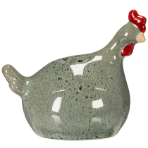 Artikel Keramik Deko Huhn Set 2-teilig 13cm grün rot für rustikale Einrichtung