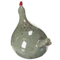 Artikel Keramik Deko Huhn Set 2-teilig 13cm grün rot für rustikale Einrichtung