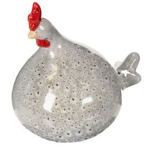 Artikel Humorvolle Keramik-Huhn-Figuren im charmanten Design – 16 cm Höhe, Blau gesprenkelt, 2er-Set