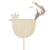 Artikel Hübsche Hühnerstecker aus Holz für Osterdeko und Frühlingsarrangements, 12-tlg. Set