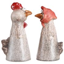 Artikel Keramik Deko Hühner Ostern Hahn und Henne 20/22cm Set 2 Stü
