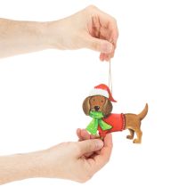 Artikel Weihnachtsanhänger Hundemotive Metall 12 cm 2er-Set