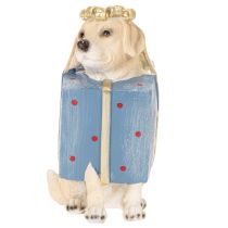 Artikel Dekofigur sitzender Hund Welpe im Geschenkpaket 20cm Kunstharz