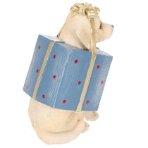 Artikel Dekofigur sitzender Hund Welpe im Geschenkpaket 20cm Kunstharz