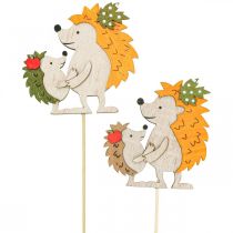 Artikel Blumenstecker Igel mit Kind Herbstdeko Holz 8,5cm 8 St