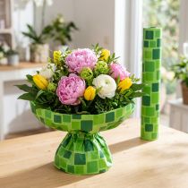 Artikel Manschettenpapier für Blumensträuße, Papierrolle 25 cm x 100 m mit Mosaikmotiv
