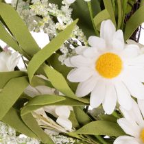 Artikel Blütenkranz aus Kunststoff, künstliche Margeriten, Durchmesser 55 cm, Tür- und Wanddekoration
