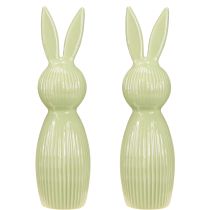 Artikel Keramik Osterhasenfiguren Set in Pastellgrün 22 cm, stilvolle Tischdekoration