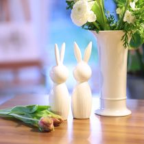 Artikel Elegante Keramik-Hasenfigur in Weiß, 22 cm, 2er-Set für Frühlings- und Osterdeko