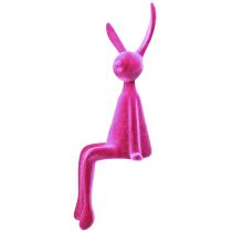 Artikel Kantenhocker Osterhase Pink Beflockt 56 cm Moderne Frühlingsdekoration