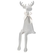 Artikel Weihnachtsfigur Rentier 54cm Kantenhocker Hellgrau Kunststoff beflockt