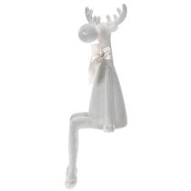 Artikel Weihnachtsfigur Rentier 54cm Kantenhocker Hellgrau Kunststoff beflockt