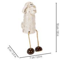 Artikel Keramik Schaf Figur Set 18cm Weiß mit Hängenden Beinen - Dekoration für Ganzjährig und Ostern