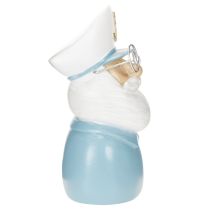Artikel Kapitänsfigur 16cm Polyresin Blau-Weiß mit Brille und Mütze