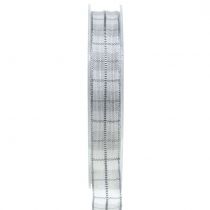 Karoband Grau 15mm 15m