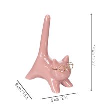 Artikel Keramik Figur Katze Rosa 14cm im 2er-Set – Dekoration und Schmuckhalter
