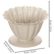 Artikel Metallschale in Blütenkelchform cremefarben 9 cm hoch
