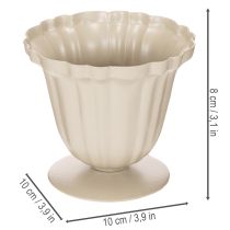Artikel Dekoschale cremefarbener Pokal Blech 10cm Innenbereich