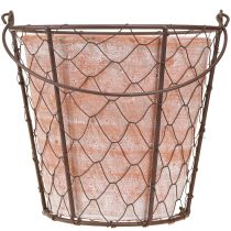 Artikel Keramik Blumentopf Metallkorb Rustikal Braun Ø18cm