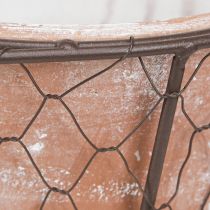 Artikel Keramik Blumentopf Metallkorb Rustikal Braun Ø18cm