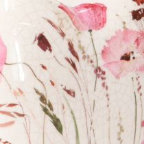 Artikel Keramik Herz Mohn Krakelee Vintage Charme Deko 11x11cm