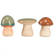 Artikel Keramik Pilze Deko-Set Naturlook Braun Grün Blau 6er-Pack Ø4/5cm