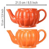 Artikel Keramik Übertopf Teekanne Orange Herbstdeko 21,5×13×10cm 2er Set