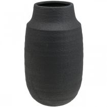 Keramik Vase Schwarz Blumenvase Deko Vasen Ø17cm H34cm