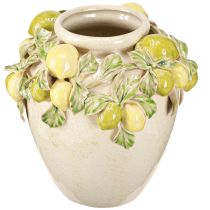 Artikel Keramik Vase Zitronen Deko Grün Gelb 19cm Sommerflair Home
