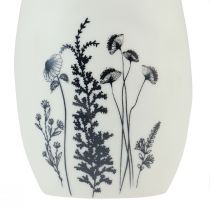Artikel Keramikhase Weiß Hasen Deko Federn Blumen Ø6cm H20,5cm